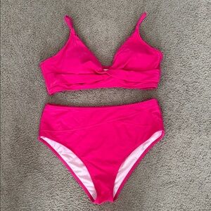 Cupshe hot pink bikini size XL